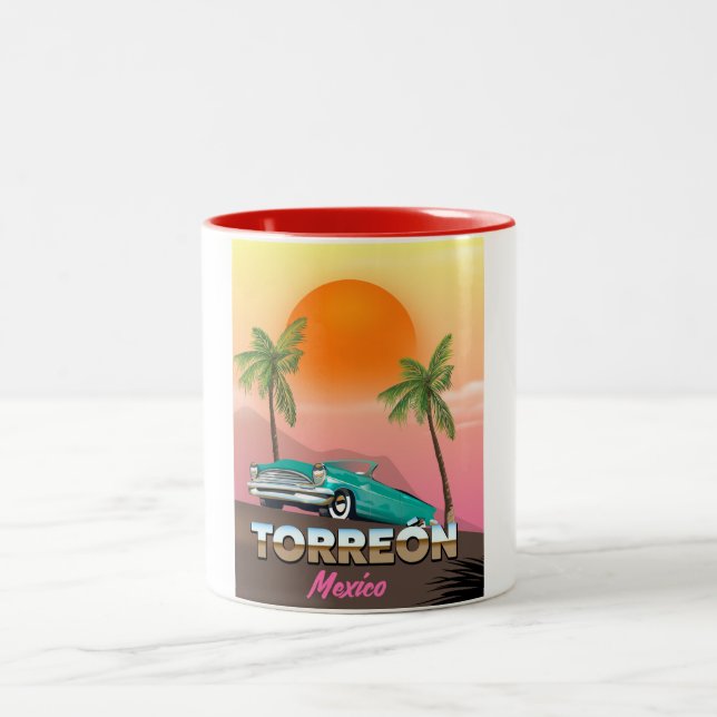 Oaxaca Mexico travel poster Two-Tone Coffee Mug (Center)