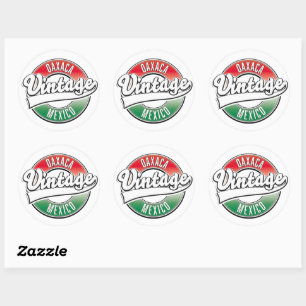Oaxaca mexico vintage logo. classic round sticker