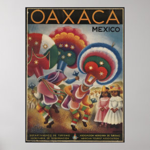 Oaxaca Mexico Vintage Travel Poster Ad Retro Print