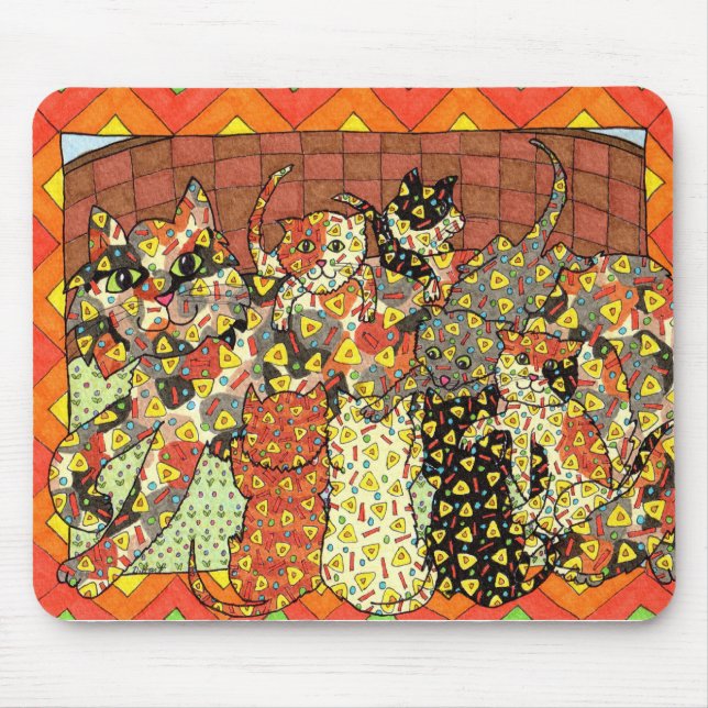 Oaxacan Cat and Kittens Mouse Pad (Front)