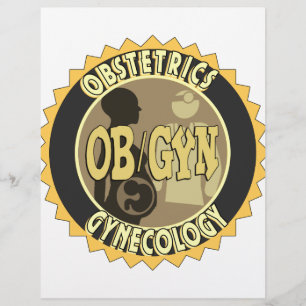 OB/GYN BADGE FEMALE DOCTOR LOGO