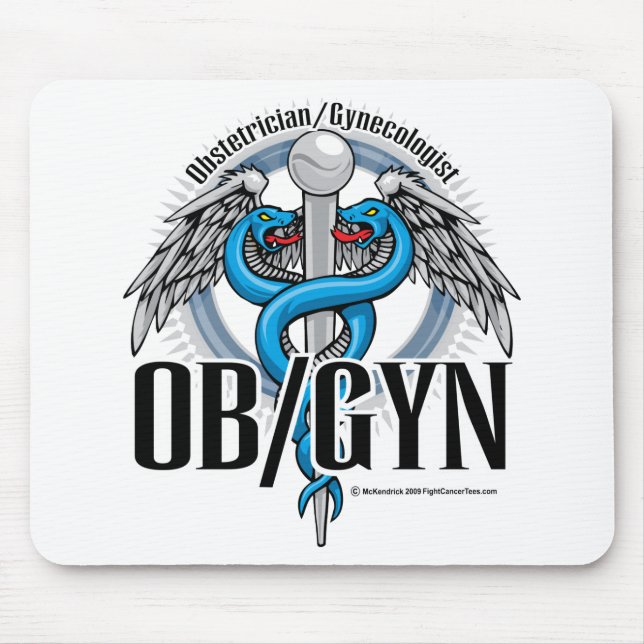OB/GYN Blue Caduceus Mouse Pad (Front)