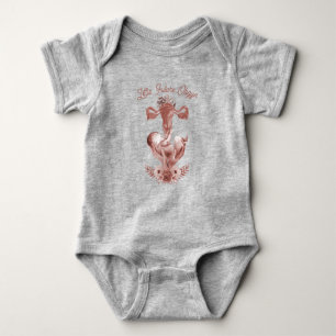 Ob/Gyn Midwife Floral Childbirth Cervix Ovaries Baby Bodysuit