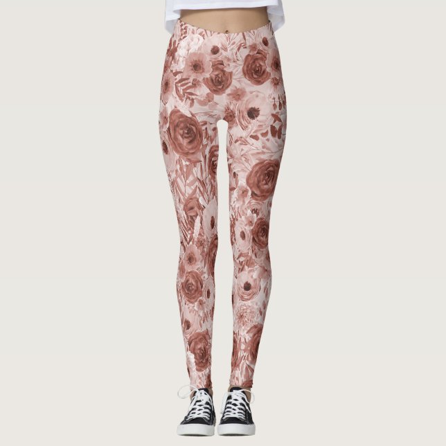 Ob/Gyn Midwife Floral Childbirth Cervix Ovaries Leggings (Front)