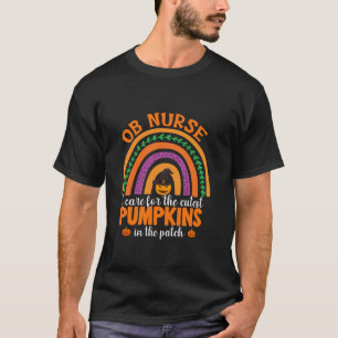 OB Nurse Halloween I Care The Cutest Pumpkins Rain T-Shirt