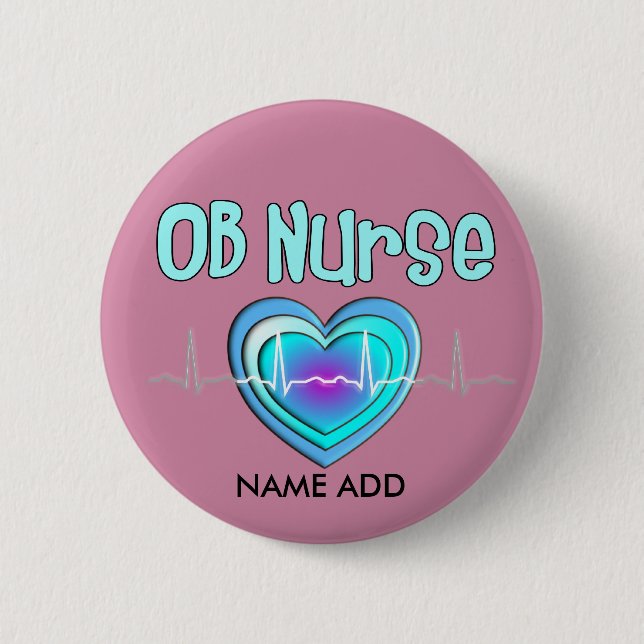 OB Nurse Name Buttons Customisable (Front)