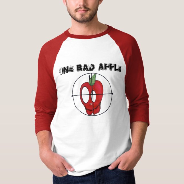 OBA oldschool 3/4 sleeve red apple skull target T-Shirt (Front)