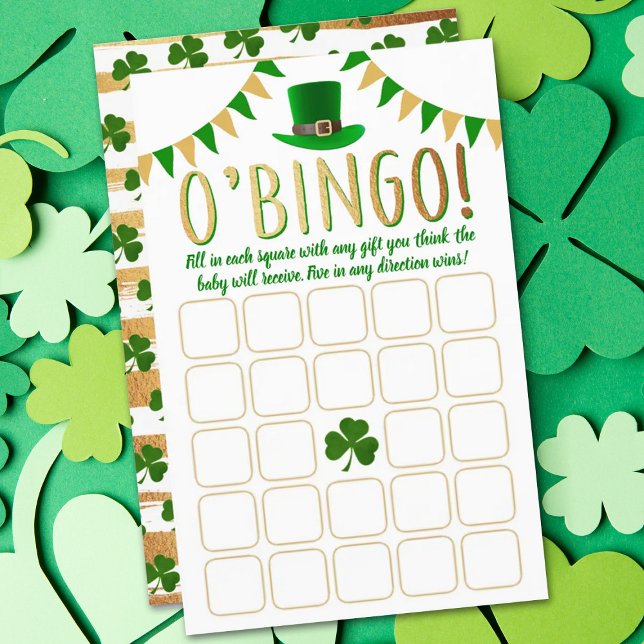 O'Baby St. Patrick's Day Baby Shower Bingo Game (Creator Uploaded)