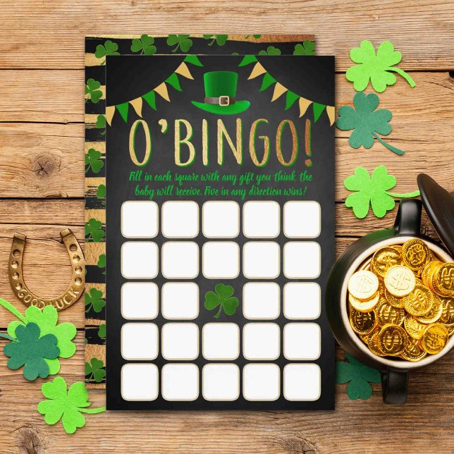 O'Baby St. Patrick's Day Baby Shower Bingo Game (Creator Uploaded)