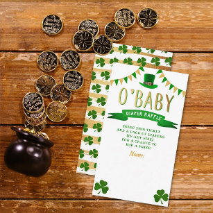 O'Baby St. Patrick's Day Baby Shower Diaper Raffle Enclosure Card