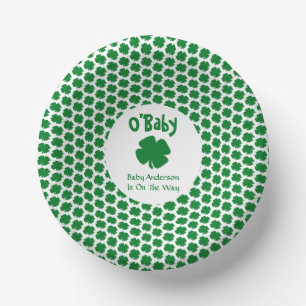 O'Baby St Patrick's Day Baby Shower Paper Plate