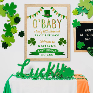 O'Baby St. Patrick's Day Baby Shower Welcome Poster