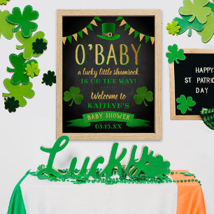 O'Baby St. Patrick's Day Baby Shower Welcome Poster