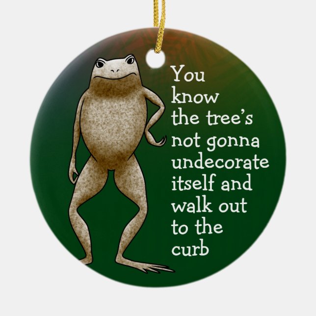 Obadiah Toad Tree Ceramic Tree Decoration (Front)