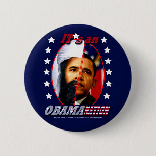 Obam-a-nation (sq) 6 cm round badge