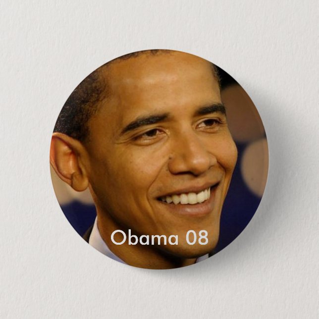 Obama 08 6 cm round badge (Front)