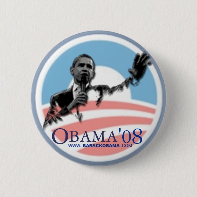 Obama '08 6 cm round badge (Front)