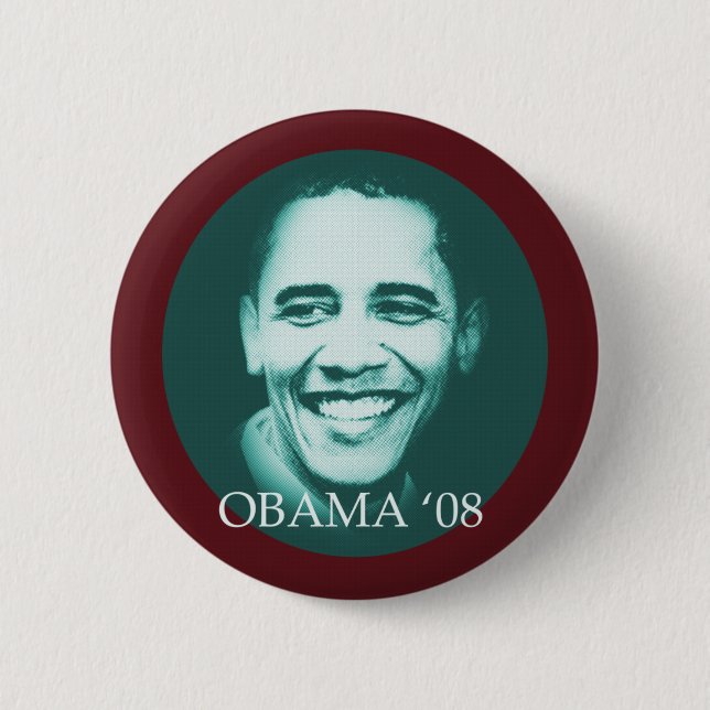Obama '08 6 cm round badge (Front)