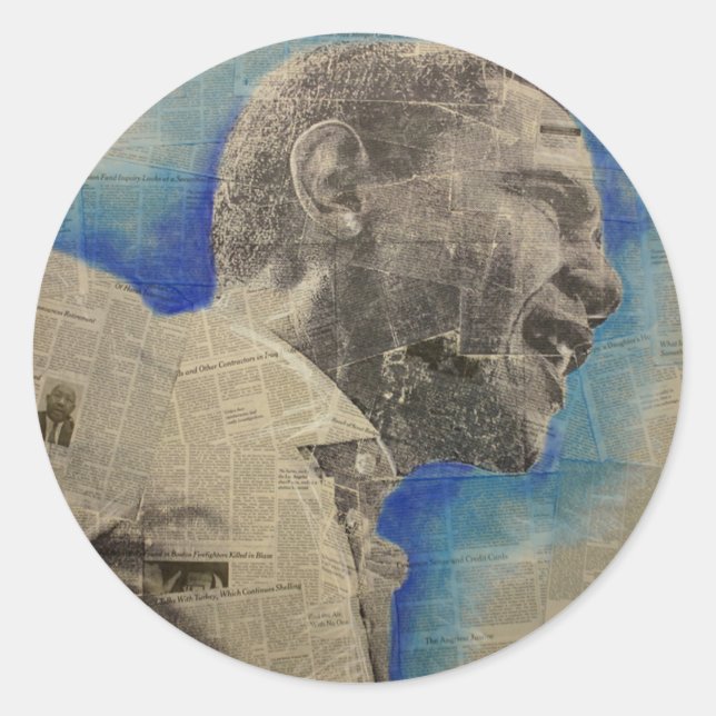 Obama '08 classic round sticker (Front)