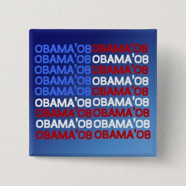 OBAMA;08 FLAG Square Button (Front)