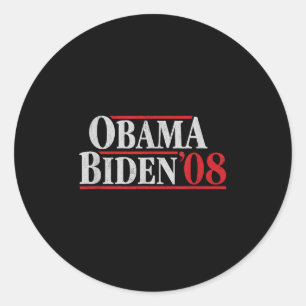 Obama 08 Shirt - Retro Campaign Obama Biden  Classic Round Sticker