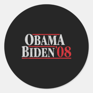 Obama 08 Shirt - Retro Campaign Obama Biden Classic Round Sticker