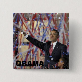 OBAMA 15 CM SQUARE BADGE