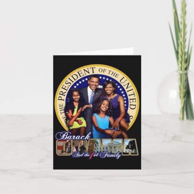 OBAMA-1ST FAMILY-Greeting Card (Front)