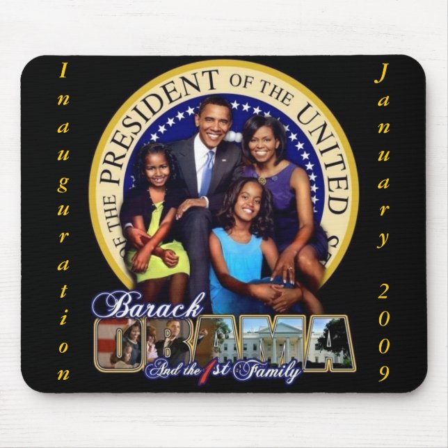OBAMA-1ST FAMILY-Mousepad Mouse Pad (Front)