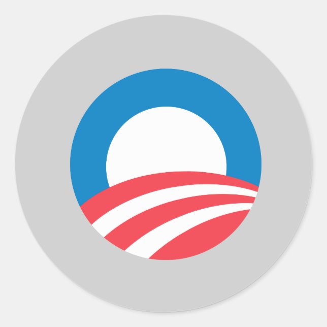 Obama 2008 classic round sticker (Front)