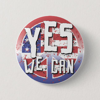 Obama 2008 Yes We Can Peace Button 61017