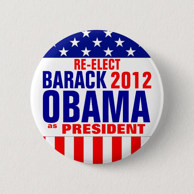 OBAMA 2012 6 CM ROUND BADGE (Front)