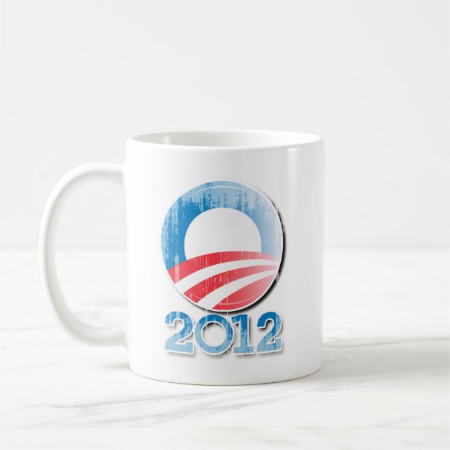 Obama 2012 Button Vintage.png Coffee Mug (Left)