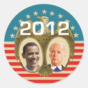 Obama 2012 classic round sticker