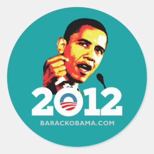 Obama 2012 classic round sticker