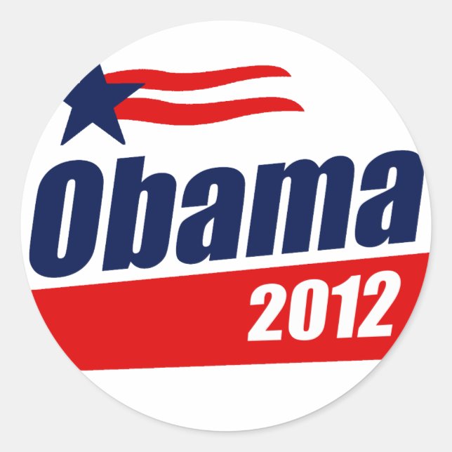 Obama 2012 classic round sticker (Front)