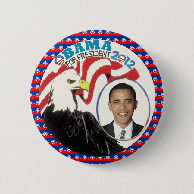 Obama 2012 Eagle Design 6 Cm Round Badge (Front)
