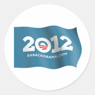 Obama 2012 Flag Classic Round Sticker