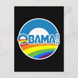 Obama 2012 Gay Pride Rainbow Postcard