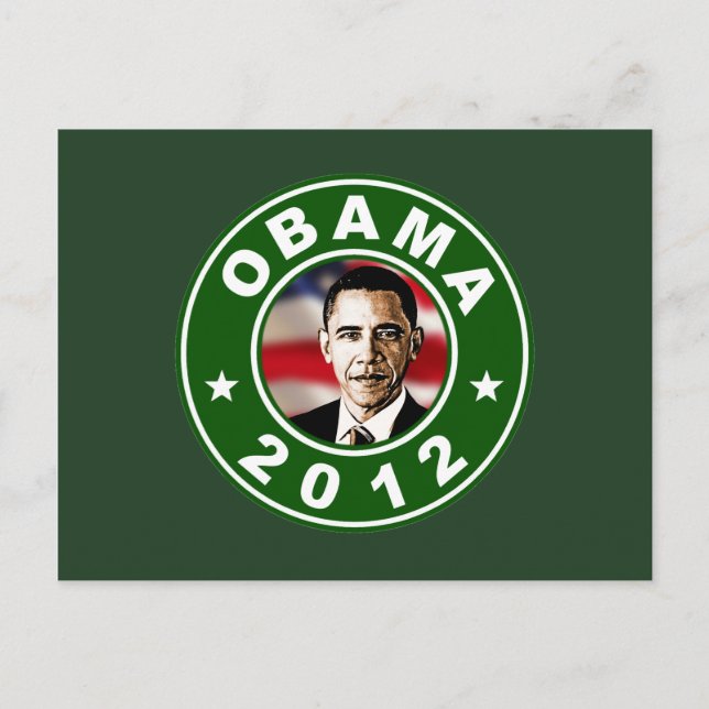 Obama 2012 Green Postcard (Front)