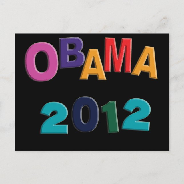 Obama 2012 Refrigerator Alphabet Magnet Post Card (Front)