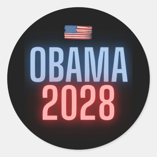 Obama 2028 – A Future We Believe In Classic Round Sticker (Front)