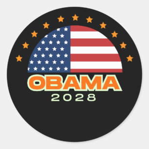 Obama 2028 American Flag Hope Classic Round Sticker