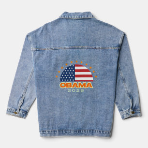 Obama 2028 American Flag Hope Denim Jacket