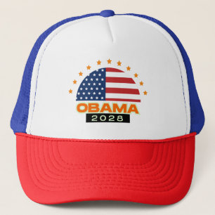 Obama 2028 American Flag Hope Trucker Hat