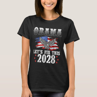 Obama 2028 American Flag Obama For President 2028 T-Shirt