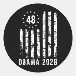 Obama 2028 American Flag Patriotic Premium Classic Round Sticker