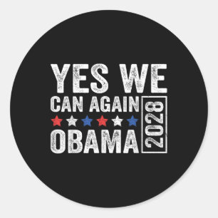 Obama 2028 Funny Political Election Retre Democrat Classic Round Sticker