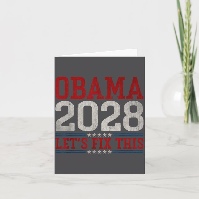 Obama 2028 Let's Fix This Obama 48th President Card (Front)