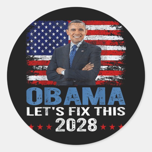 Obama 2028 Lets Fix This 7  Classic Round Sticker (Front)